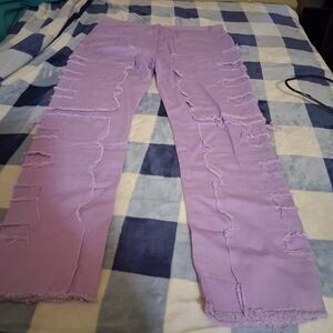 Purple Distressed Jeans
